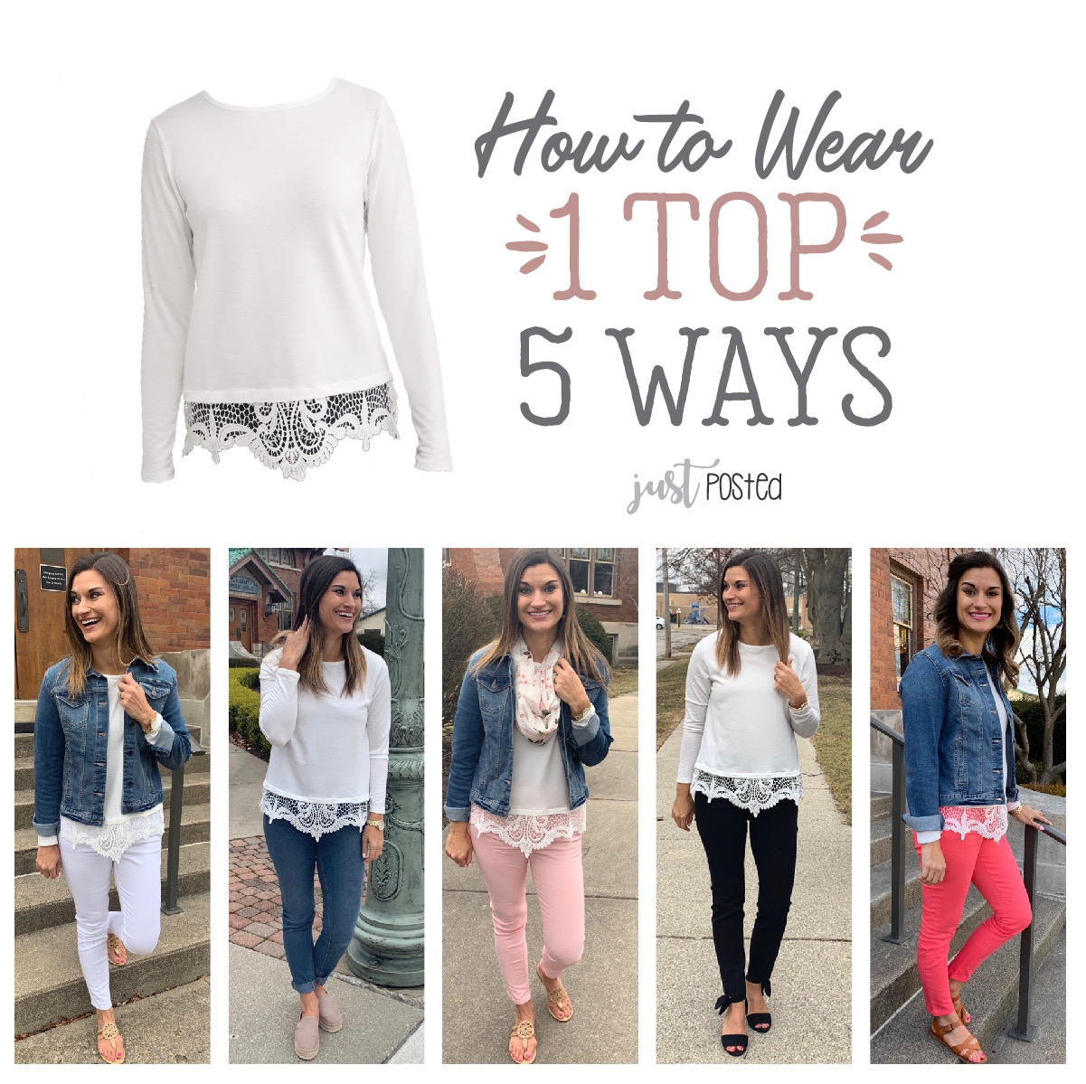 to Wear One White Lace Top Five Ways Just