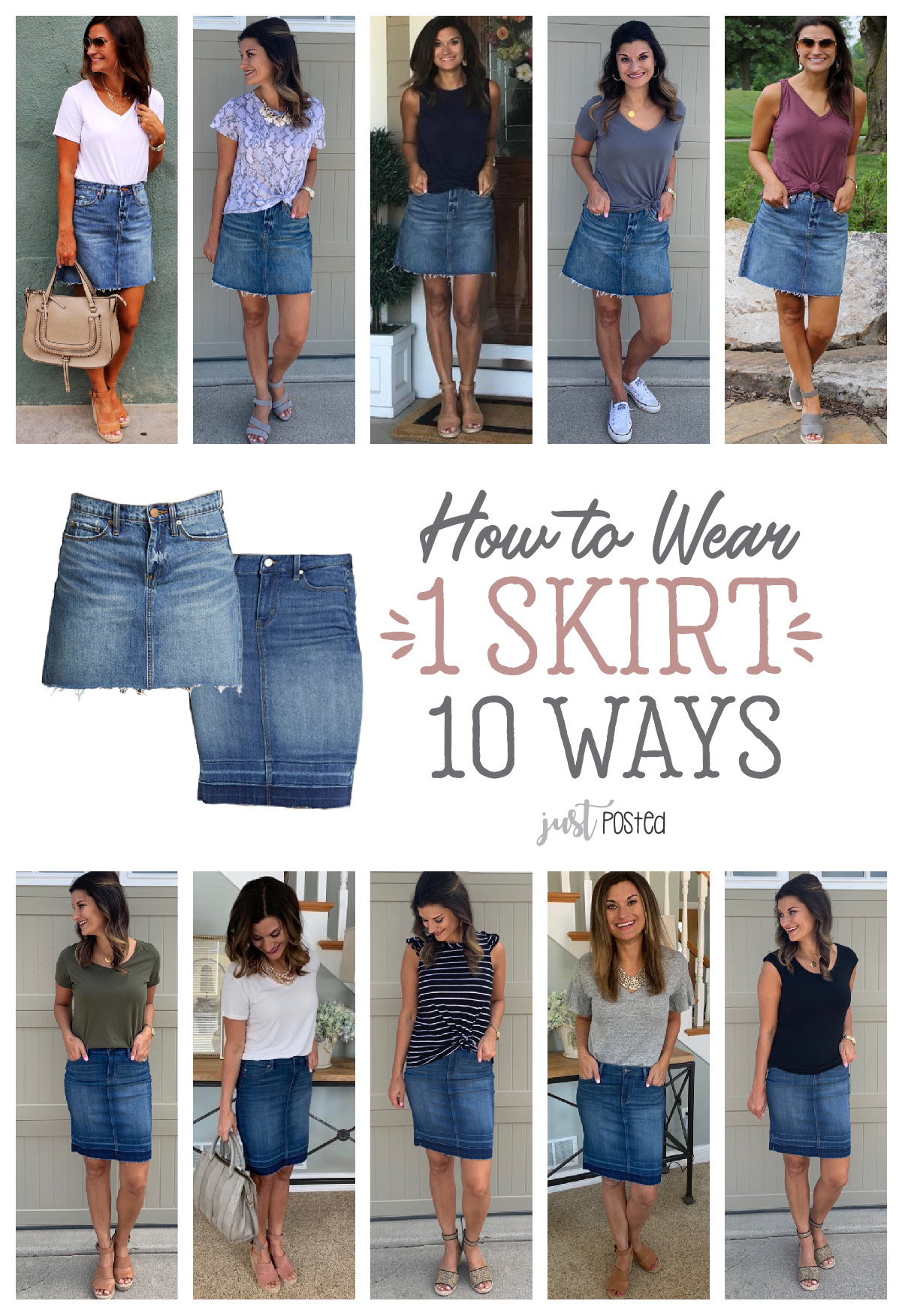 tops that go with denim skirts