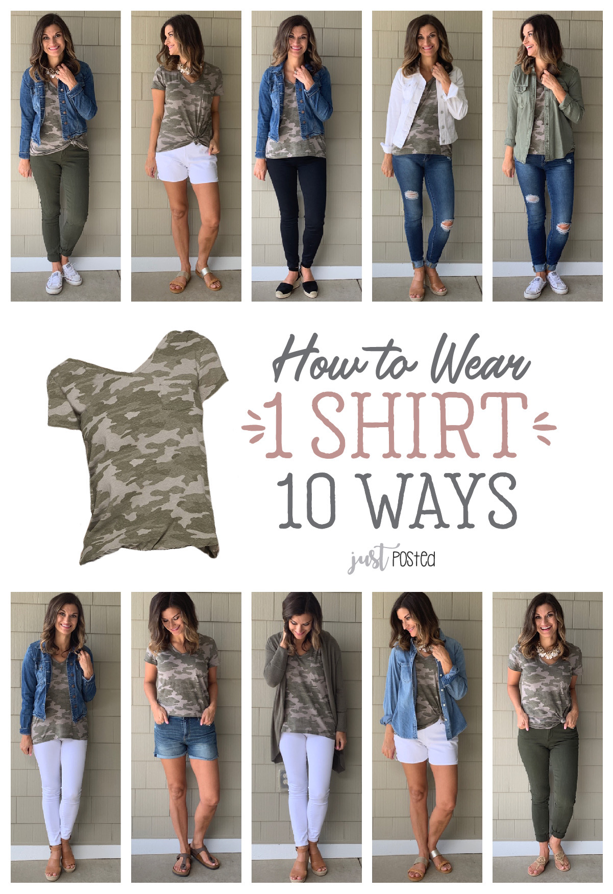How to Wear One Camo Tee Ten Ways – Just Posted