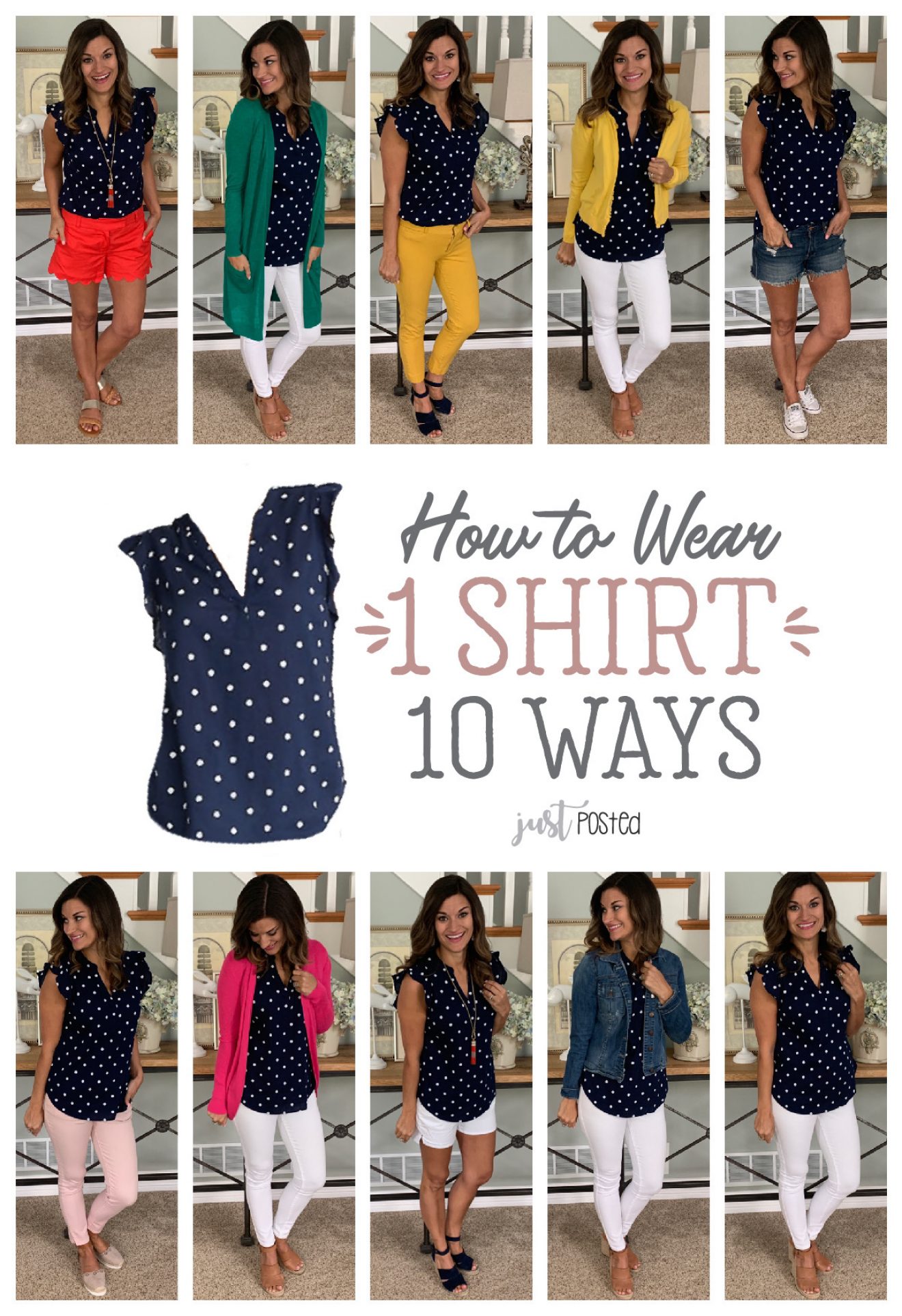 How to Wear One Polka Dot Top Ten Ways – Just Posted