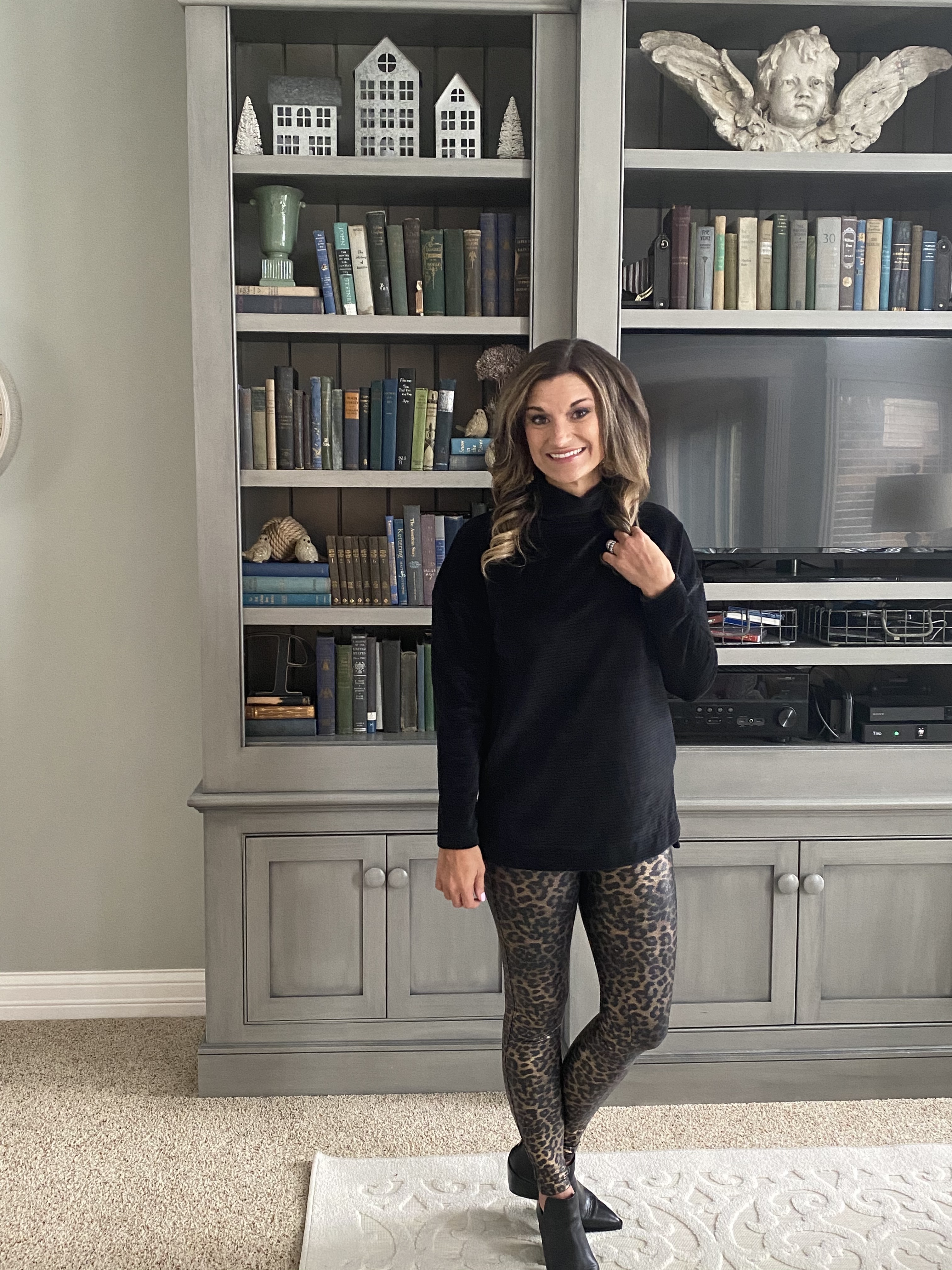 Casual Style: Leopard Zip Sweater + Spanx Leggings – Pearls & Ponies