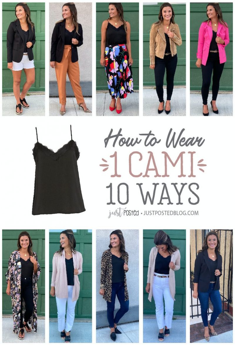 BLACK CAMI outfits